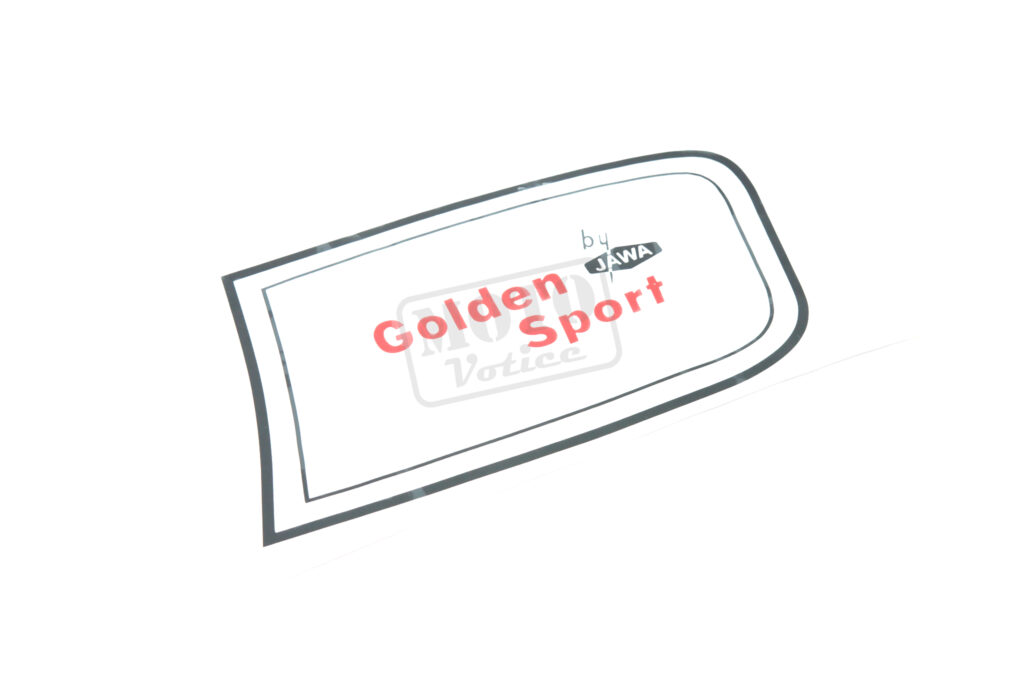 Samolepka/nálepka "Golden Sport" na nádrž Pionýr 23 (Mustang) Golden Sport