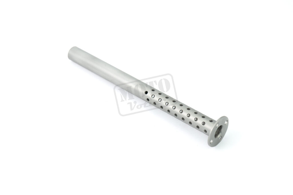 Výletovka s dírami rezonanční sady do originál výfuku TUNING Pionýr 05, 20, 21, 23 (Musatang)