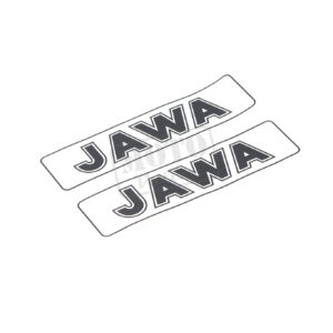 Samolepka na nádrž černá s nápisem "JAWA" 2ks Babetta