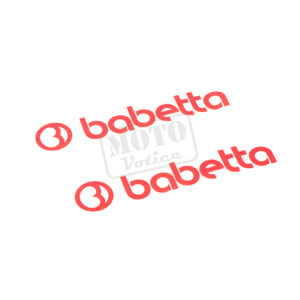 Samolepka na nádrž červená s nápisem "babetta" 2ks Babetta