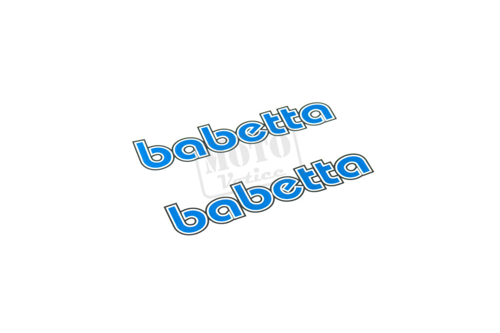 Samolepka na nádrž modrá s nápisem "babetta" 2ks Babetta