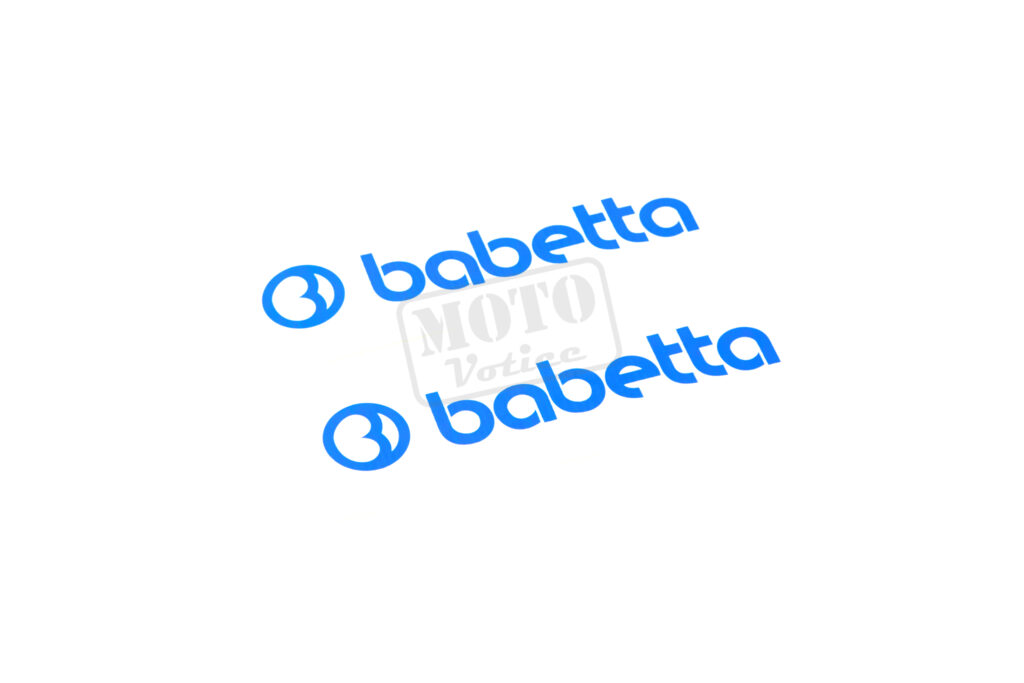 Samolepka na nádrž modrá s nápisem "babetta" 2ks Babetta