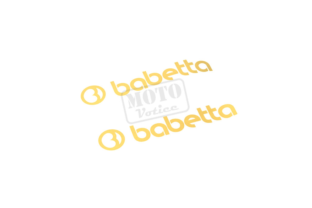 Samolepka na nádrž zlatá s nápisem "babetta" 2ks Babetta