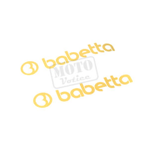 Samolepka na nádrž zlatá s nápisem "babetta" 2ks Babetta