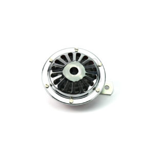 Klakson 6V chrom mřížka (s kytičkou, červená záda, bez znaku) Originál JAWA, ČZ