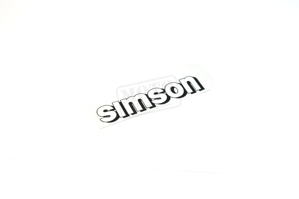 Samolepka/nálepka na nádrž bílá s nápisem "SIMSON" Simson Enduro, Elektronik