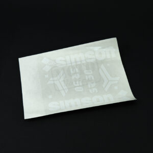 Sada samolepek/nálepek "SR 50" na přední revmaplech a na rám bílá Simson SR 50