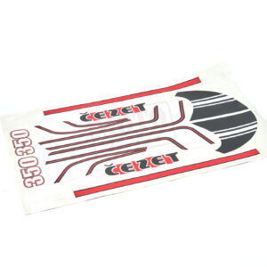 Sada samolepek/nálepek "ČEZET 350" černo-červené ČZ 350