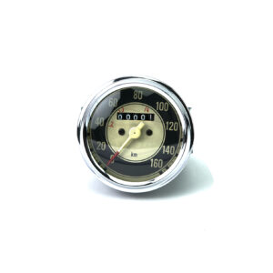 Tachometr s (Chrom rámečkem) do 160km (černý ciferník) JAWA, ČZ