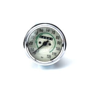 Tachometr s (Chrom rámečkem) do 120km (zelený ciferník) JAWA, ČZ