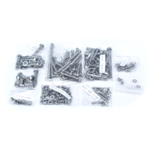 Sada šroubů na celý motocykl na šasí kompletní leštěná nerez JAWA 90 Cross