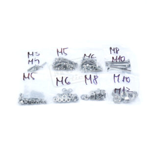 Sada šroubů na celý motocykl na šasí kompletní leštěná nerez Babetta 207, 228, 206