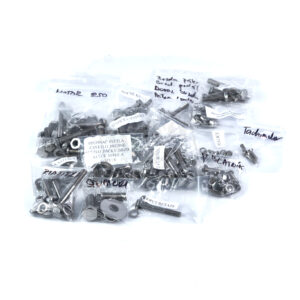 Sada šroubů na celý motocykl na šasí kompletní leštěná nerez JAWA Libeňák 250