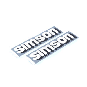 Samolepka/nálepka na nádrž bílá s nápisem "SIMSON" Enduro, Elektronik - TOP obrys - Pár