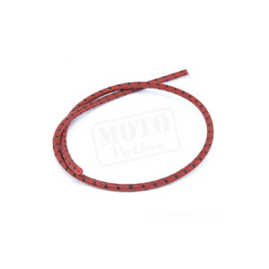 Vysokonapěťový kabel na svíčku opletený červený - černé čárky délka 0,5 m JAWA, ČZ, Stadion
