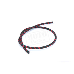 Vysokonapěťový kabel na svíčku opletený  černý - červené čárky délka 0,5 m JAWA, ČZ, Stadion
